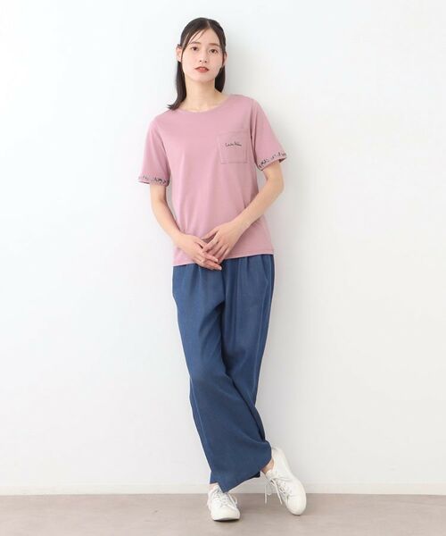 LAURA ASHLEY / ローラ アシュレイ Tシャツ | 【コットン100％／刺繍入り／3colors】エラビー スプリッグ柄 Tシャツ | 詳細10