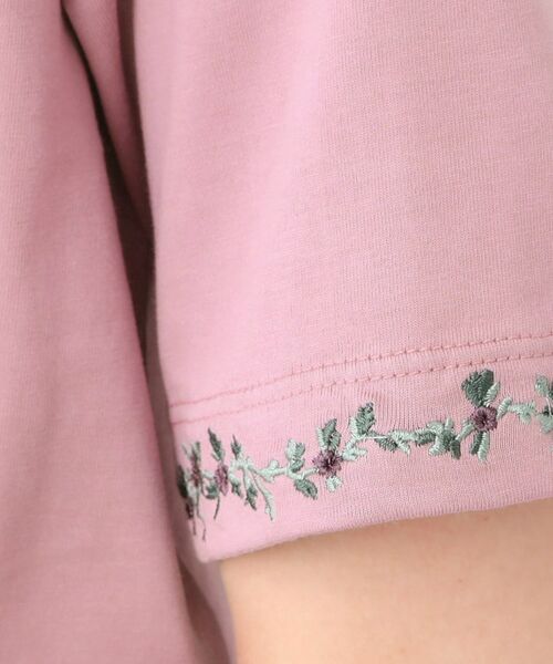 LAURA ASHLEY / ローラ アシュレイ Tシャツ | 【コットン100％／刺繍入り／3colors】エラビー スプリッグ柄 Tシャツ | 詳細12