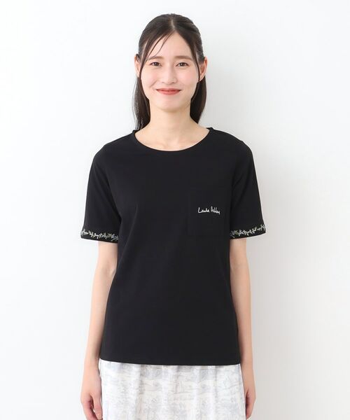 LAURA ASHLEY / ローラ アシュレイ Tシャツ | 【コットン100％／刺繍入り／3colors】エラビー スプリッグ柄 Tシャツ | 詳細13