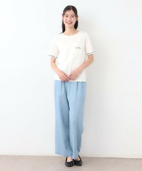 LAURA ASHLEY / ローラ アシュレイ Tシャツ | 【コットン100％／刺繍入り／3colors】エラビー スプリッグ柄 Tシャツ | 詳細2