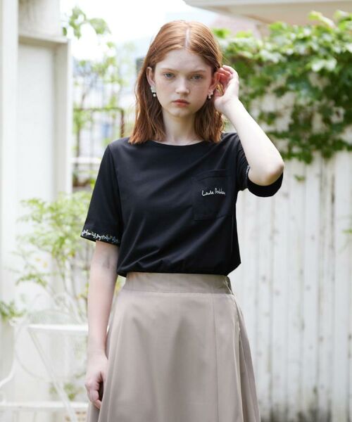 LAURA ASHLEY / ローラ アシュレイ Tシャツ | 【コットン100％／刺繍入り／3colors】エラビー スプリッグ柄 Tシャツ | 詳細21