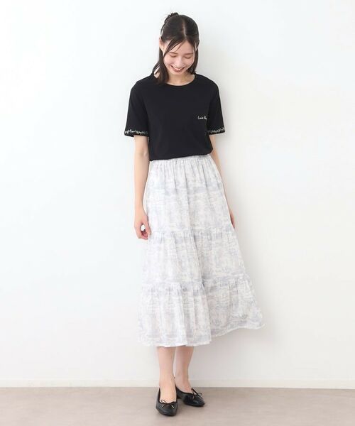 LAURA ASHLEY / ローラ アシュレイ Tシャツ | 【コットン100％／刺繍入り／3colors】エラビー スプリッグ柄 Tシャツ | 詳細6