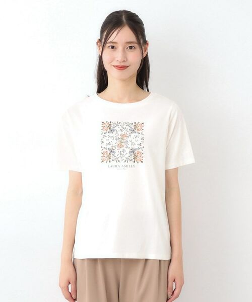 LAURA ASHLEY / ローラ アシュレイ Tシャツ | 【STORY掲載！/接触冷感/コットン100％／3colors】エラビー スカーフ柄 Tシャツ | 詳細13