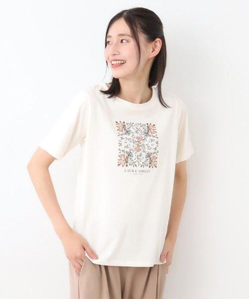 LAURA ASHLEY / ローラ アシュレイ Tシャツ | 【STORY掲載！/接触冷感/コットン100％／3colors】エラビー スカーフ柄 Tシャツ | 詳細19