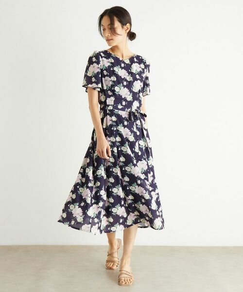 LAURA ASHLEY / ローラ アシュレイ ミニ丈・ひざ丈ワンピース | 【洗える／華やか見え】ブラムウェル柄 シフォンワンピース | 詳細2