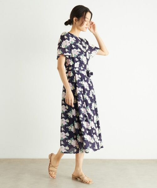 LAURA ASHLEY / ローラ アシュレイ ミニ丈・ひざ丈ワンピース | 【洗える／華やか見え】ブラムウェル柄 シフォンワンピース | 詳細3