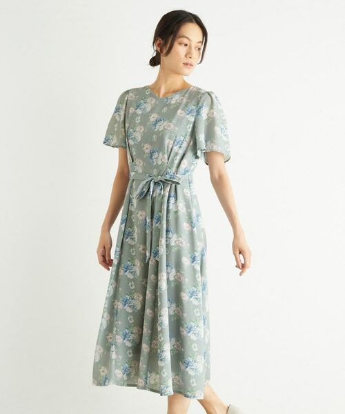 LAURA ASHLEY / ローラ アシュレイ ミニ丈・ひざ丈ワンピース | 【洗える／華やか見え】ブラムウェル柄 シフォンワンピース | 詳細5