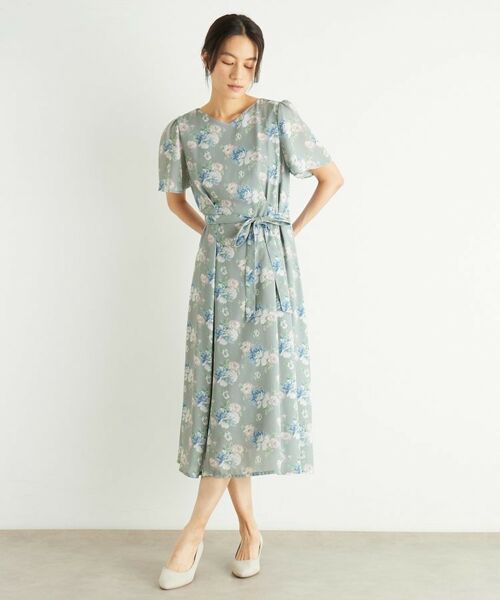 LAURA ASHLEY / ローラ アシュレイ ミニ丈・ひざ丈ワンピース | 【洗える／華やか見え】ブラムウェル柄 シフォンワンピース | 詳細6