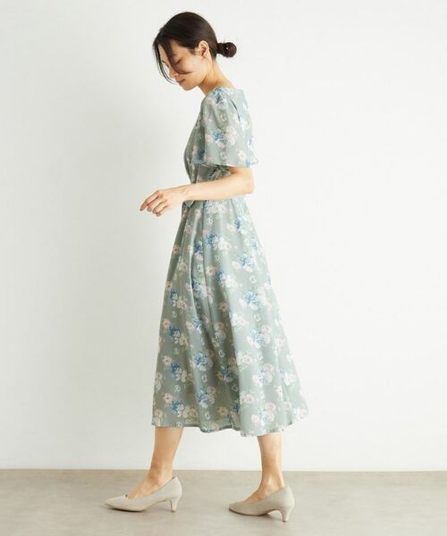 LAURA ASHLEY / ローラ アシュレイ ミニ丈・ひざ丈ワンピース | 【洗える／華やか見え】ブラムウェル柄 シフォンワンピース | 詳細7