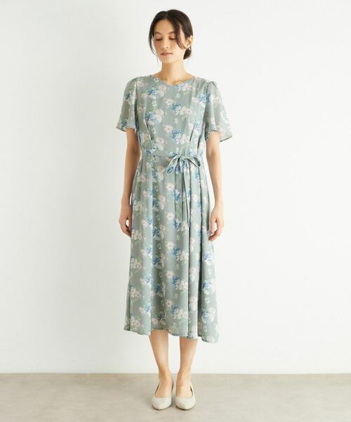 LAURA ASHLEY / ローラ アシュレイ ミニ丈・ひざ丈ワンピース | 【洗える／華やか見え】ブラムウェル柄 シフォンワンピース | 詳細9