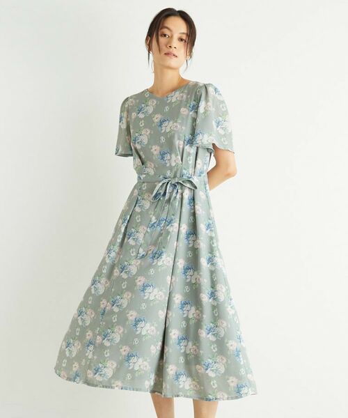 LAURA ASHLEY/ローラ アシュレイ 【洗える/華やか見え】ブラムウェル柄 シフォンワンピース グレー(112) 38(M) LAURA ASHLEY/ローラ アシュレイ 【洗える/華やか見え】ブラムウェル柄 シフォンワンピース グレー(112) 38(M)
