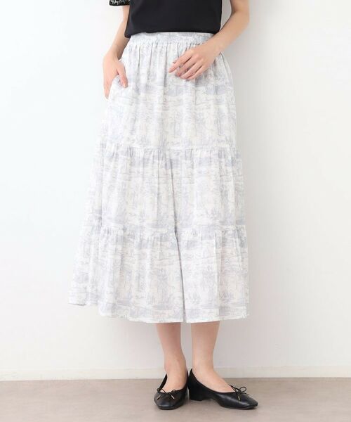 LAURA ASHLEY / ローラ アシュレイ ロング・マキシ丈スカート | 【ウエストゴム／コットン100％／同柄アイテムあり】ブレイスミス トワル柄 スカート | 詳細1