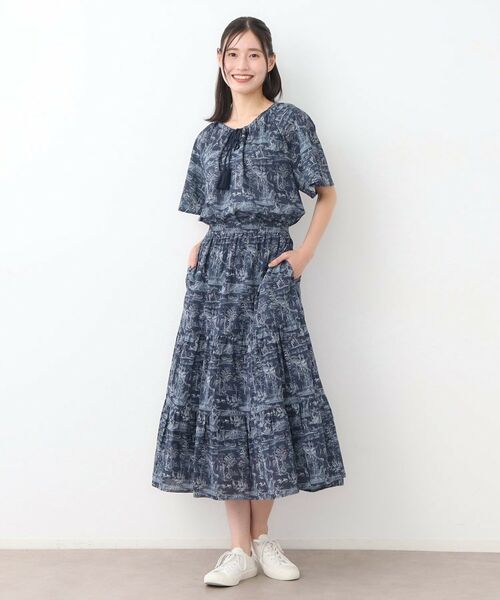 LAURA ASHLEY / ローラ アシュレイ ロング・マキシ丈スカート | 【ウエストゴム／コットン100％／同柄アイテムあり】ブレイスミス トワル柄 スカート | 詳細6