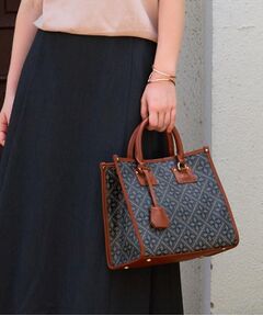 LAURA ASHLEY / ローラ アシュレイ トートバッグ | 【牛革／ショルダーベルト付き／Sサイズ】ミスタージョーンズ柄 バッグ