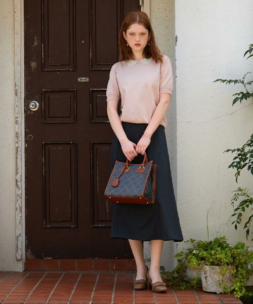 LAURA ASHLEY / ローラ アシュレイ トートバッグ | 【牛革/ショルダーベルト付き/Sサイズ】ミスタージョーンズ柄 バッグ | 詳細15