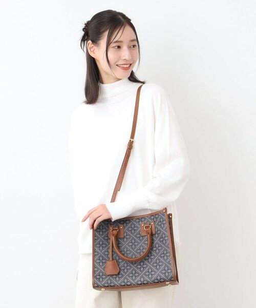 LAURA ASHLEY / ローラ アシュレイ トートバッグ | 【牛革/ショルダーベルト付き/Sサイズ】ミスタージョーンズ柄 バッグ | 詳細3