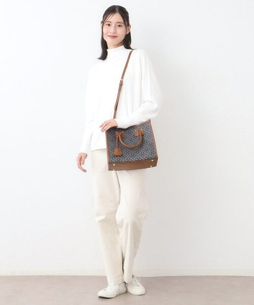 LAURA ASHLEY / ローラ アシュレイ トートバッグ | 【牛革/ショルダーベルト付き/Sサイズ】ミスタージョーンズ柄 バッグ | 詳細4