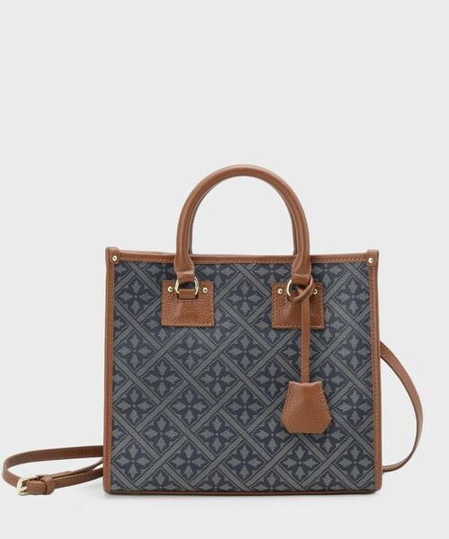 LAURA ASHLEY / ローラ アシュレイ トートバッグ | 【牛革/ショルダーベルト付き/Sサイズ】ミスタージョーンズ柄 バッグ | 詳細6