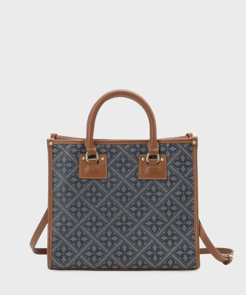LAURA ASHLEY / ローラ アシュレイ トートバッグ | 【牛革/ショルダーベルト付き/Sサイズ】ミスタージョーンズ柄 バッグ | 詳細8