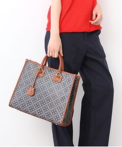 LAURA ASHLEY / ローラ アシュレイ トートバッグ | 【牛革／ショルダーベルト付き／Lサイズ】ミスタージョーンズ柄 バック