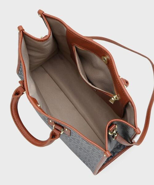 LAURA ASHLEY / ローラ アシュレイ トートバッグ | 【牛革/ショルダーベルト付き/Lサイズ】ミスタージョーンズ柄 バック | 詳細10