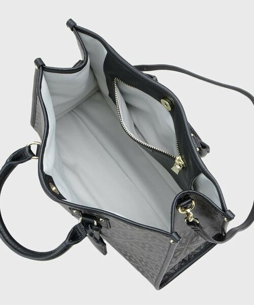 LAURA ASHLEY / ローラ アシュレイ トートバッグ | 【牛革/ショルダーベルト付き/Lサイズ】ミスタージョーンズ柄 バック | 詳細11