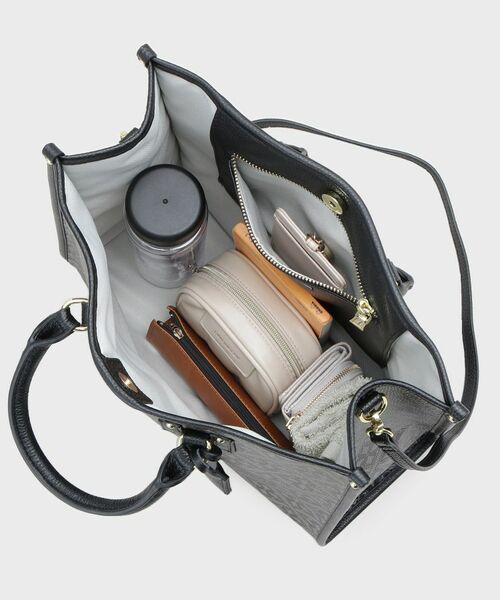 LAURA ASHLEY / ローラ アシュレイ トートバッグ | 【牛革/ショルダーベルト付き/Lサイズ】ミスタージョーンズ柄 バック | 詳細12