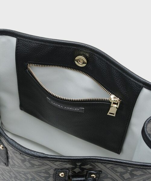 LAURA ASHLEY / ローラ アシュレイ トートバッグ | 【牛革/ショルダーベルト付き/Lサイズ】ミスタージョーンズ柄 バック | 詳細13