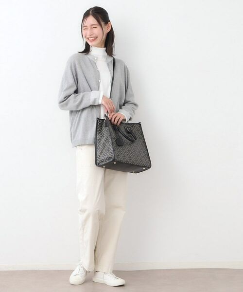 LAURA ASHLEY / ローラ アシュレイ トートバッグ | 【牛革/ショルダーベルト付き/Lサイズ】ミスタージョーンズ柄 バック | 詳細2