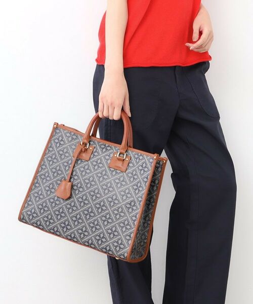 LAURA ASHLEY / ローラ アシュレイ トートバッグ | 【牛革/ショルダーベルト付き/Lサイズ】ミスタージョーンズ柄 バック | 詳細3