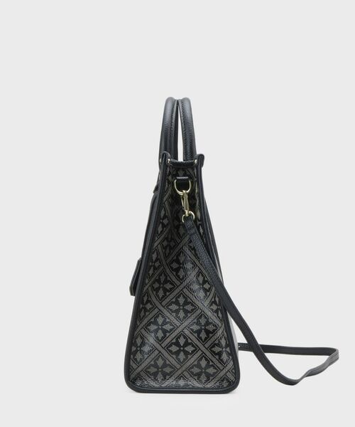 LAURA ASHLEY / ローラ アシュレイ トートバッグ | 【牛革/ショルダーベルト付き/Lサイズ】ミスタージョーンズ柄 バック | 詳細7