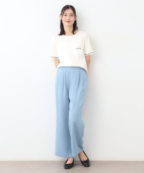 LAURA ASHLEY / ローラ アシュレイ デニムパンツ | 【STORY掲載!/ウエストゴム/タックあり】セルロースデニム イージーパンツ | 詳細1