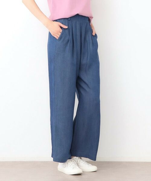 LAURA ASHLEY / ローラ アシュレイ デニムパンツ | 【STORY掲載!/ウエストゴム/タックあり】セルロースデニム イージーパンツ | 詳細5