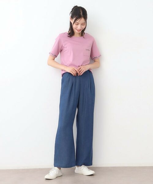 LAURA ASHLEY / ローラ アシュレイ デニムパンツ | 【STORY掲載!/ウエストゴム/タックあり】セルロースデニム イージーパンツ | 詳細6