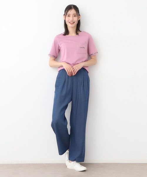 LAURA ASHLEY / ローラ アシュレイ デニムパンツ | 【STORY掲載!/ウエストゴム/タックあり】セルロースデニム イージーパンツ | 詳細7