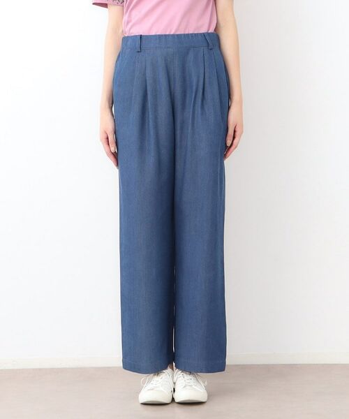 LAURA ASHLEY / ローラ アシュレイ デニムパンツ | 【STORY掲載!/ウエストゴム/タックあり】セルロースデニム イージーパンツ | 詳細9