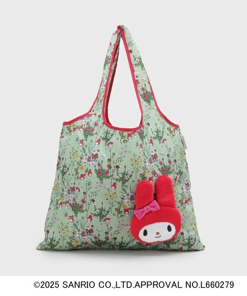 LAURA ASHLEY / ローラ アシュレイ エコバッグ | 【サンリオキャラクターズ コラボ】マイメロディ×メドウヴェール柄 パッカブルトートバッグ（グリーン(124)）