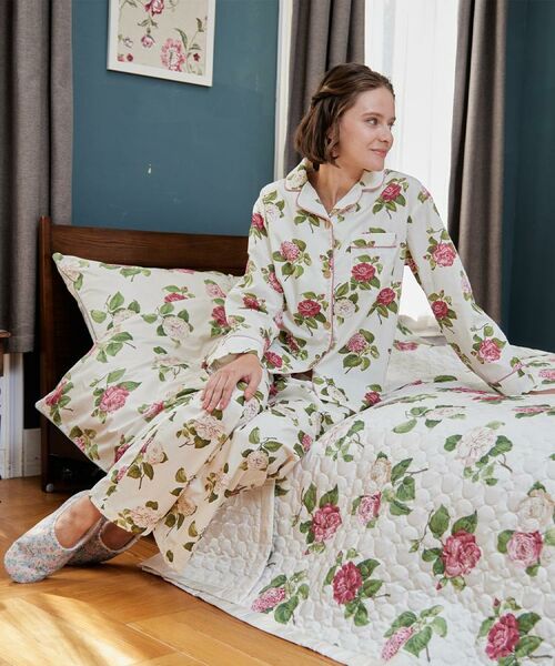 LAURA ASHLEY / ローラ アシュレイ ルームウェア | カミール柄 コットンプリントパジャマ(アイボリー(104))