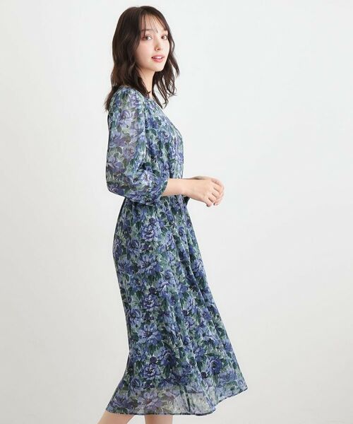 LAURA ASHLEY / ローラ アシュレイ ロング・マキシ丈ワンピース | 【WEB限定カラーあり／洗える／同柄アイテムあり】ケラウェイ柄 ドビーワンピース | 詳細9