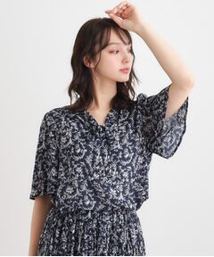 LAURA ASHLEY / ローラ アシュレイ シャツ・ブラウス | 【ボウタイ／同柄アイテムあり】アイロンワーク スクロール柄ブラウス