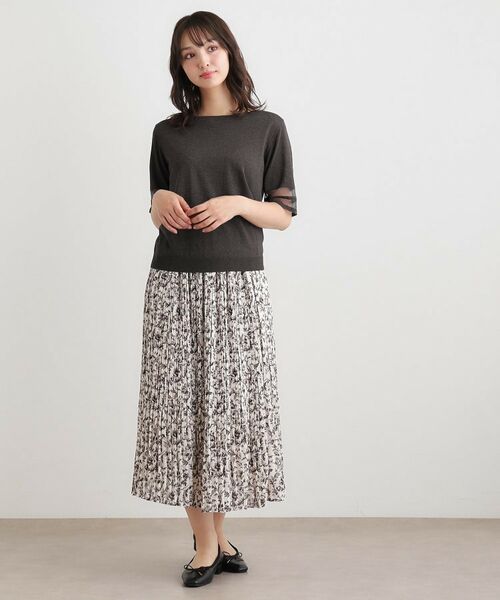 LAURA ASHLEY / ローラ アシュレイ ニット・セーター | 【シアーラインスリーブ／ラメ／アンサンブル可】プルオーバーニット | 詳細2