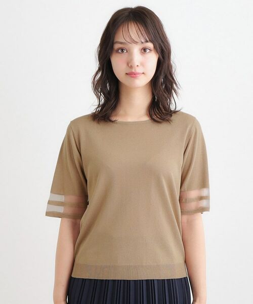 LAURA ASHLEY / ローラ アシュレイ ニット・セーター | 【シアーラインスリーブ／ラメ／アンサンブル可】プルオーバーニット | 詳細9