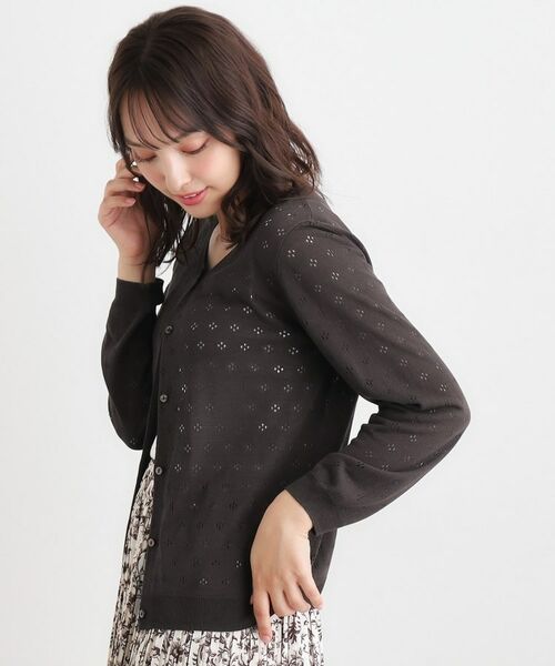 LAURA ASHLEY / ローラ アシュレイ カーディガン・ボレロ | 【人気デザイン！アイレット入り】カーディガン | 詳細5
