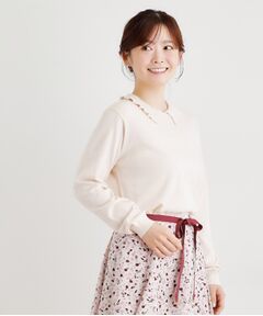 LAURA ASHLEY / ローラ アシュレイ ニット・セーター | 【シーウール】フリルカラーニットプルオーバー