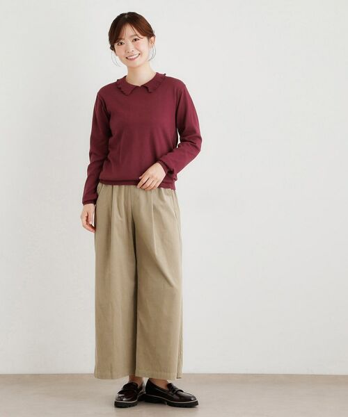 LAURA ASHLEY / ローラ アシュレイ ニット・セーター | 【シーウール】フリルカラーニットプルオーバー | 詳細10