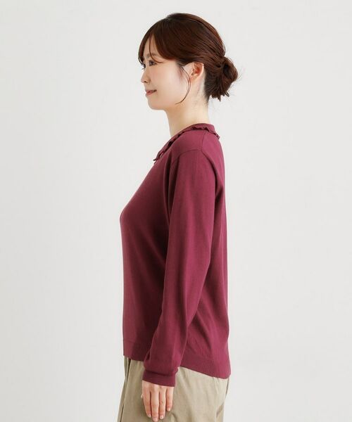 LAURA ASHLEY / ローラ アシュレイ ニット・セーター | 【シーウール】フリルカラーニットプルオーバー | 詳細18