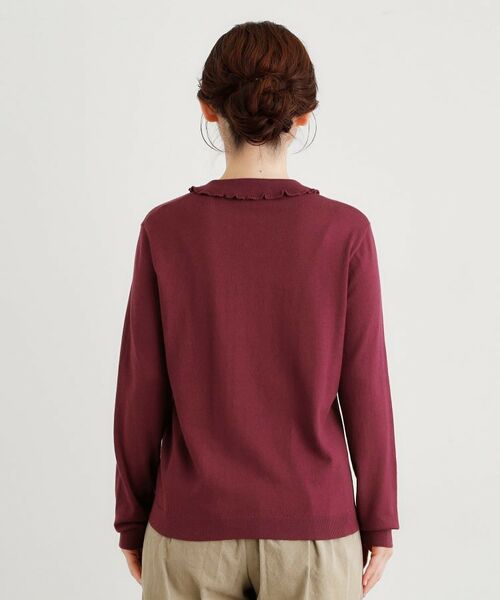 LAURA ASHLEY / ローラ アシュレイ ニット・セーター | 【シーウール】フリルカラーニットプルオーバー | 詳細19