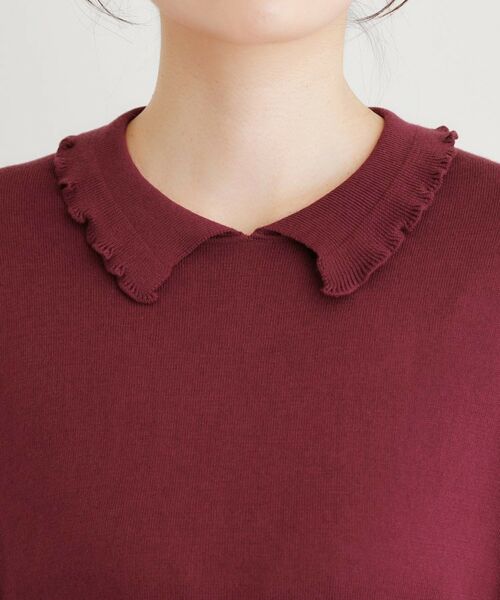 LAURA ASHLEY / ローラ アシュレイ ニット・セーター | 【シーウール】フリルカラーニットプルオーバー | 詳細20