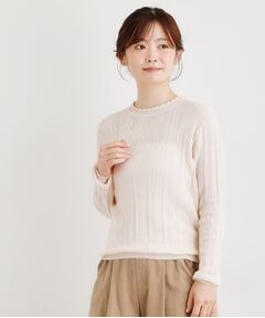 LAURA ASHLEY / ローラ アシュレイ ニット・セーター | 【シーウール】透かし編み プルオーバーニット