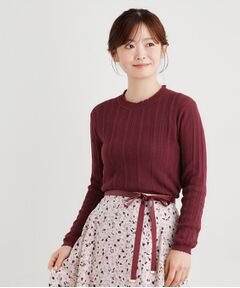 LAURA ASHLEY / ローラ アシュレイ ニット・セーター | 【シーウール】透かし編み プルオーバーニット